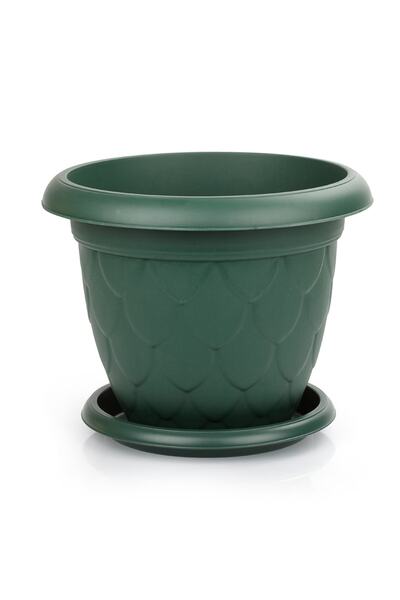 SERİNOVA D004 Tabaklı Damla Saksı 2.2 Litre 5'li Set Yeşil
