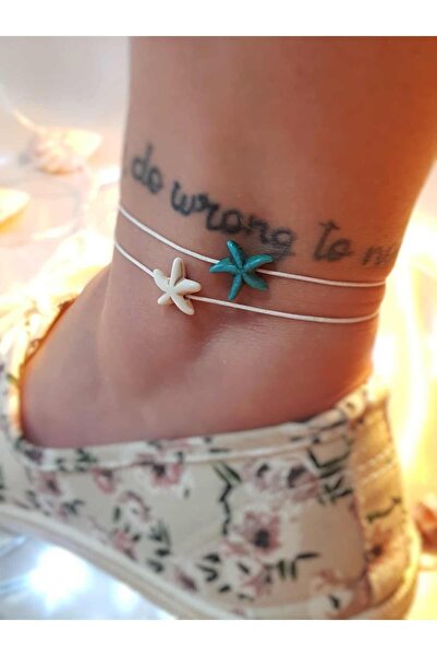 Lade Starfish White Thread Anklet Combination 2-Piece