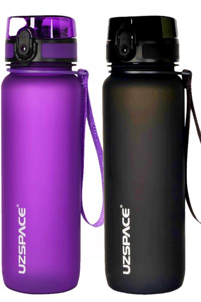 Uzspace 800ml New Size Tritan Water Bottle - Bpa No Odor Leakage Set of 2