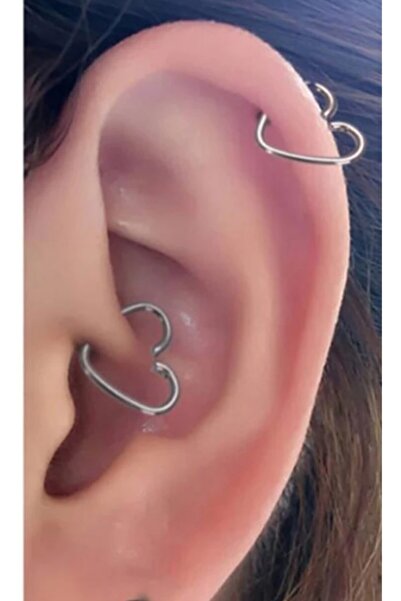 TakıConcept Çelik Kalp Figürlü Helix  Daith Piercing