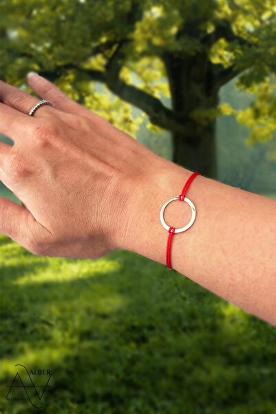 alberaccessories Stainless Steel Tasarım Kırmızı Ip Şans Çelik Bileklik ( Yen...