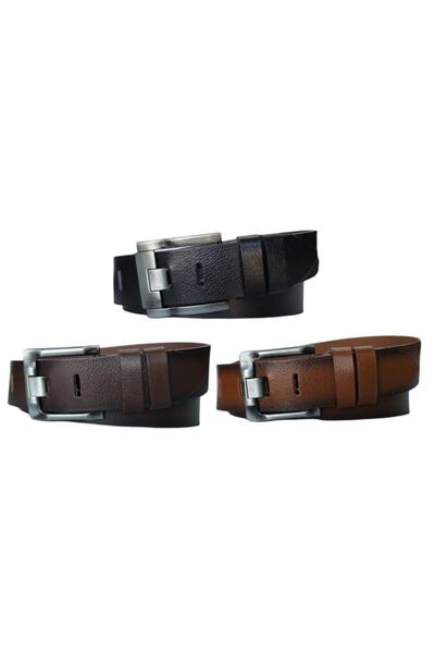 Kar-Pa طقم بنطال جينز بلسان سميك من الجلد الطبيعي 100% مكون من 3 قطع 4.5 سم: ...