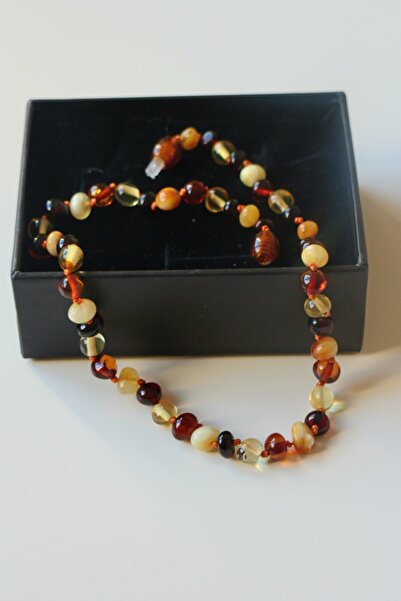 NİSSBEBE Sertifikalı Orijinal Kehribar Bebek Diş Kolyesi 32-33 Cm 0-3 Yaş