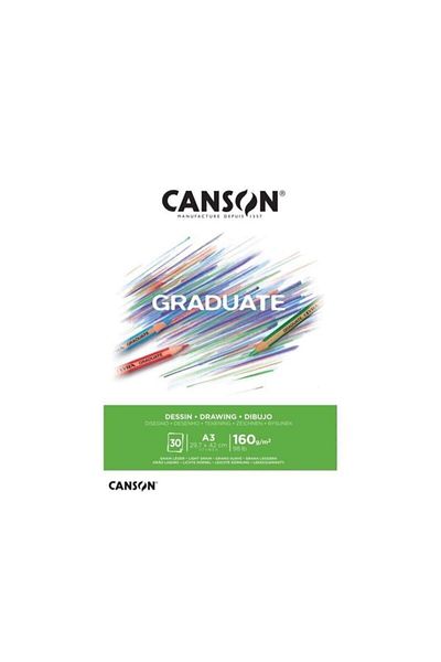 Canson كتلة رسم منقوشة باللون الأبيض - A3 160 غرام