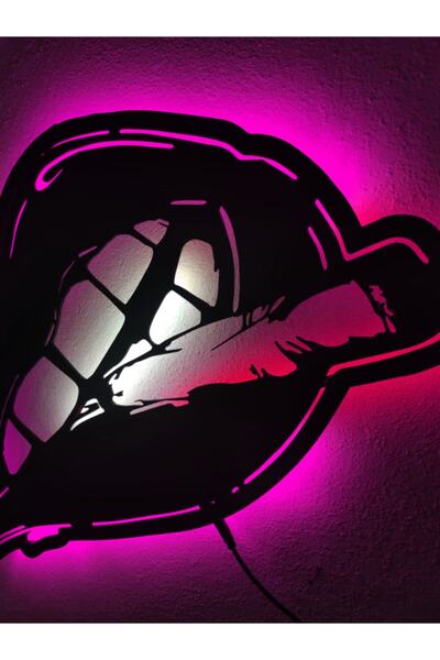 dekoraven Dudak Led Işıklı Ahşap Tablo