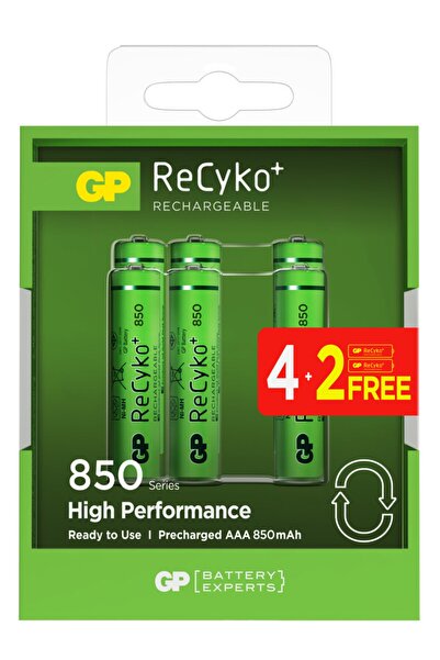 Genel Markalar Aaa 850 Mah Şarjlı Ince Kalem Pil 4+2'li Paket Recyko Hch83bok