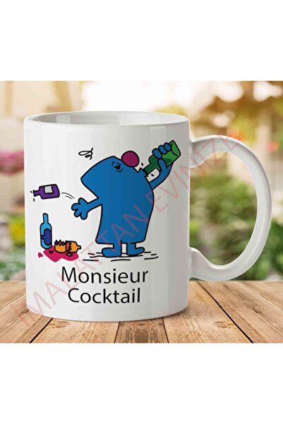 ART HEDİYE Mr Men Monsieur Cocktail Two Sided Printed Mug