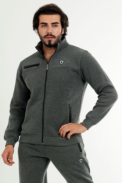 Marco Ferry Anthracite Men's 3 Thread Rose Gold Winter Plus Size Tracksuit Edy201502b-a