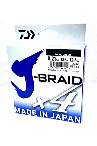 daiwa خط صيد J Braid X4 بطول 135 متر باللون الأخضر الداكن