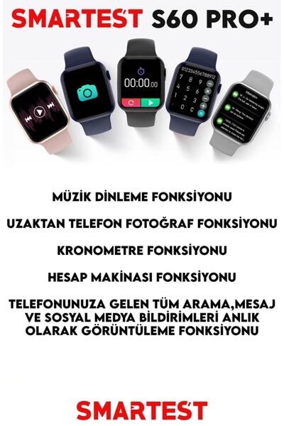SMARTEST S60pro+ Series Smartwatch Ip67 Suya Dayanıklı Tüm Telefonlarla Uyumlu A Kalite Son Sürüm Akıllı Saat