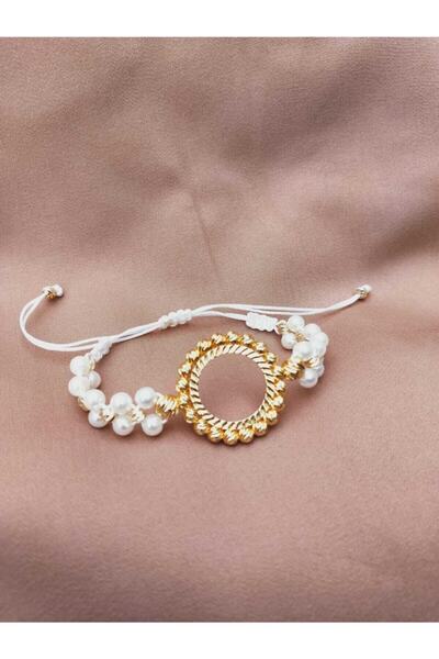 GEZERGOLD TAKI Çeyrekli Bileklik Dorikalı Beyaz Karistal Taşlı Tırnaklı