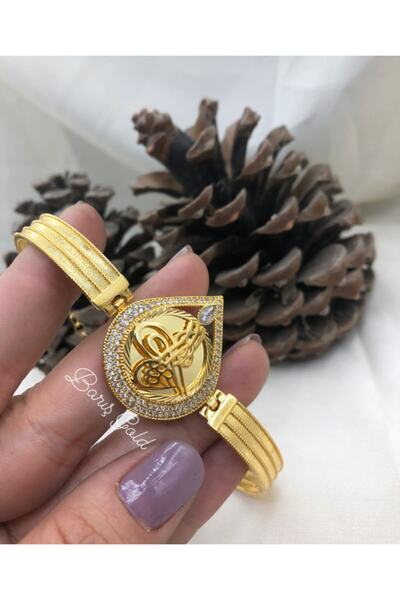 barisiva gold 22 Ayar Altın Kaplama Tuğralı Kuyumcu Model Bileklik