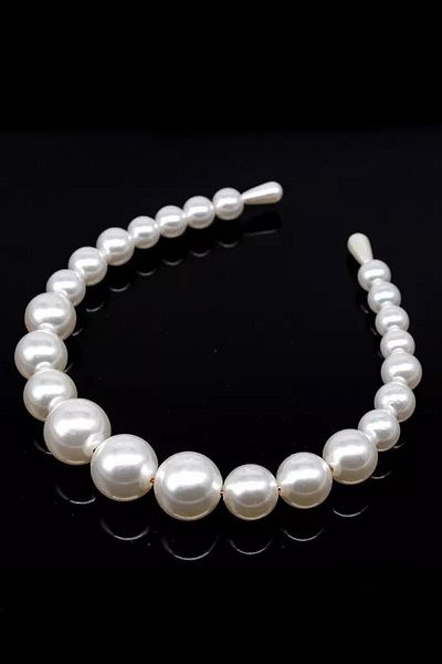 Mathilda Aksesuar White Big Pearl Women's Crown