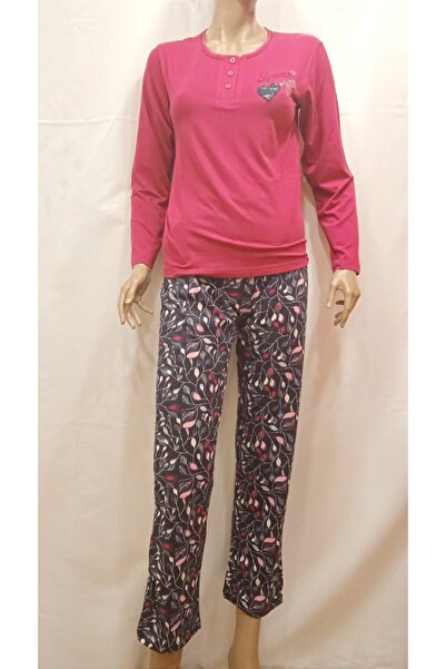 Mefa Pijama Γυναικείο Σετ Πιτζάμες Sklemen Color Heart Collar