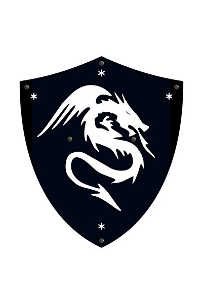 Ahtek Samurai-Ninja Japanese Cut Wood Shield and Katana - Black