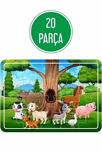 LİPYOS Araba Yarışı, Sevimli Hayvanlar, Deniz Canlıları, Evde Oyun Ahşap 4'lü Puzzle Seti