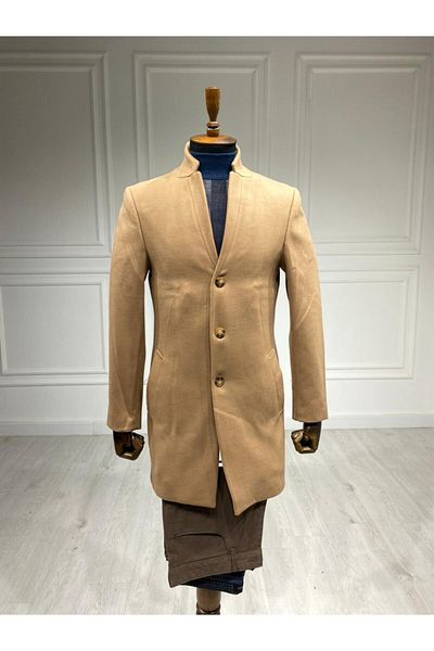 Frappoli Ανδρικό παλτό Dark Camel