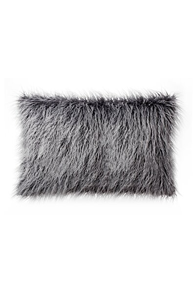 Bc Home Peluş Kırlent Tibet Uzun Tüy Efektli Gri