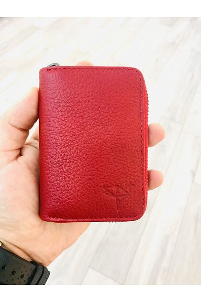 Garbalia Clovis Genuine Leather Accordion Red Card Holder