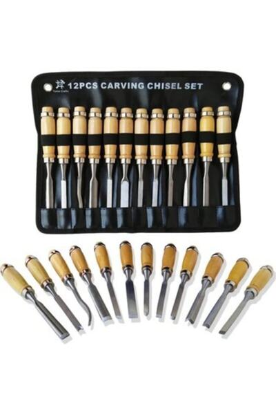 Genel Markalar Ahşap - Taş - Seramik Oyma Profesyonel Seti (ıskarpela Takımı) 12`li