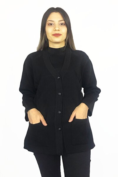 Dinçerler tekstil Kadın Siyah Çelik Örgü Hırka