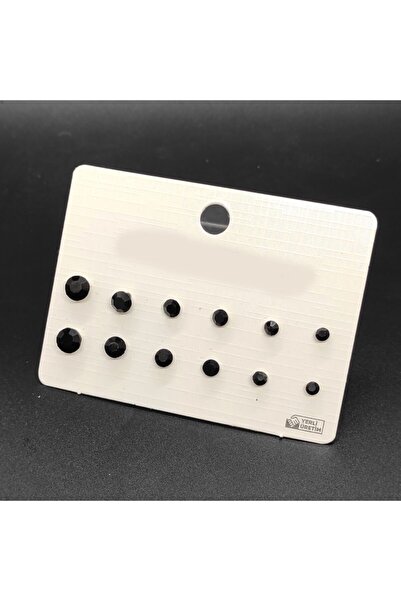 KÜPPELİ ACCESSORİES Çoklu Siyah Taş Küpe 12 Adet