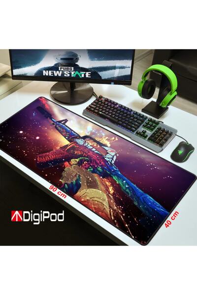 Digipod Gaming Mousepad Oyuncu Mouse Pad 90x40 Xxl Büyük Oyuncu Mouse Pad Kaymaz Taban 4mm Kalınlık