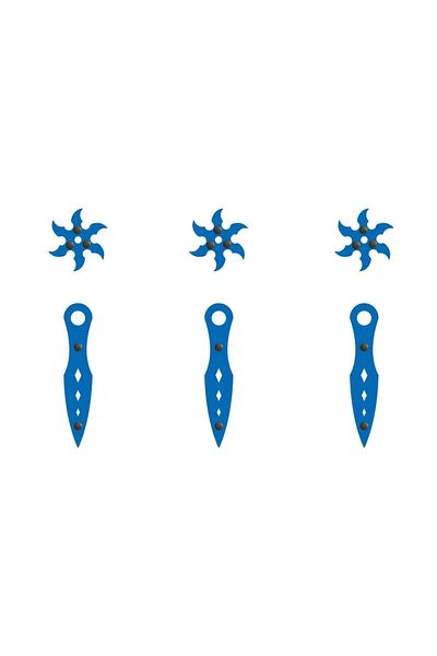 Ahtek Wooden Samurai Naruto Set, 3 PiecesNinja Star Kohga 3 pcsThrowing Knife Kunai