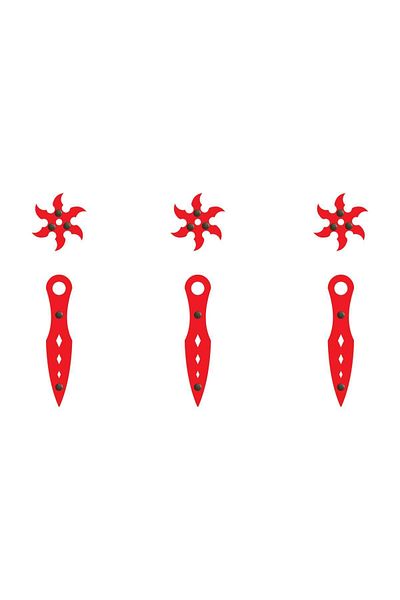 Ahtek Wooden Samurai Naruto Set, 3 PiecesNinja Star Kohga 3 pcsThrowing Knife Kunai