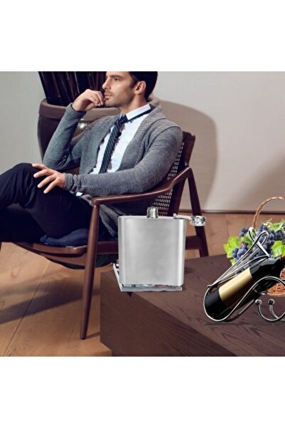 Tam12 266ml 9 oz Silver Stainless Steel, Camping Beverage Hip Flask