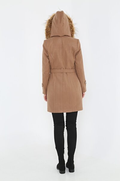 KMKkombin Γυναικεία νεανική αθλητική ζώνη με φερμουάρ Λεπτομερή κοντό παλτό από κασμίρ