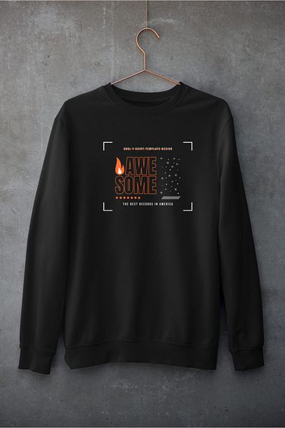 Raf Coll Μαύρο φούτερ Unisex με ψηφιακή στάμπα με λαιμόκοψη