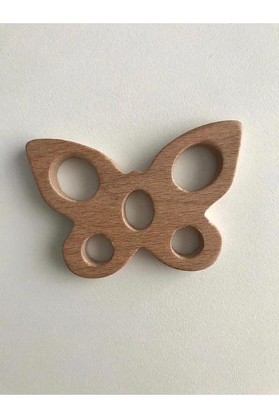 Trendhobievim Butterfly Handle Beech Wood Teether