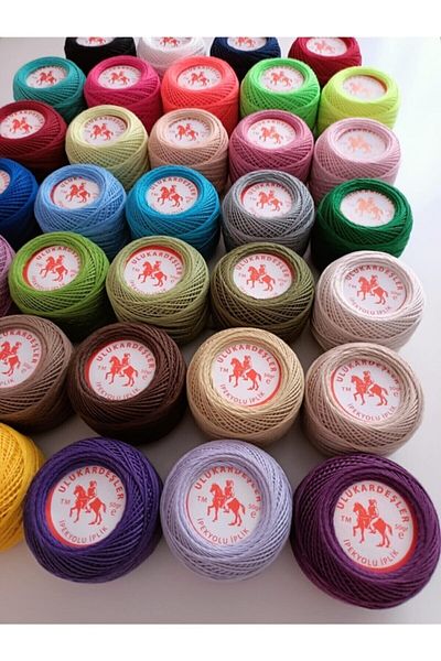 Fırfır Tuhafiye Wayuu Bag Thread Uluk Brothers Silky Way 50 Gram Cotton Thread Set (34 Different Colors)