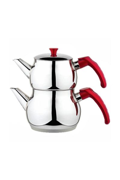 Besa Ecodem Teapot Red Handle Mini Size Total 2.05 Liter Teapot with Strainer