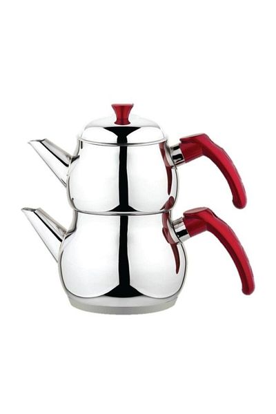 Besa Ecodem Teapot Red Handle Mini Size Total 2.05 Liter Teapot with Strainer