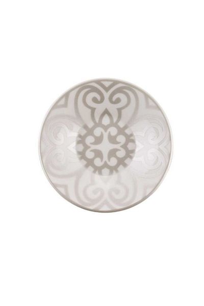 Paşabahçe 6-Piece Bone Porcelain Silver Tea Plate