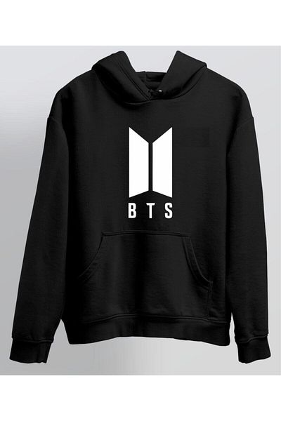 HobyUsa Hanorac negru coreean cu glugă Bts