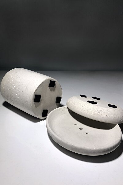 RocArt Home Бетонна зубна щітка - мильниця набір (екрю)