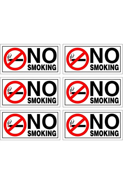 TSC Sıgara Içilmez Araba Sticker Etiket 9cm 6 Adet