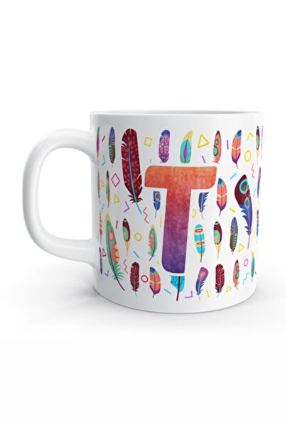 Rock'n Fox Letter T Feather Feather Colored Letter Mug