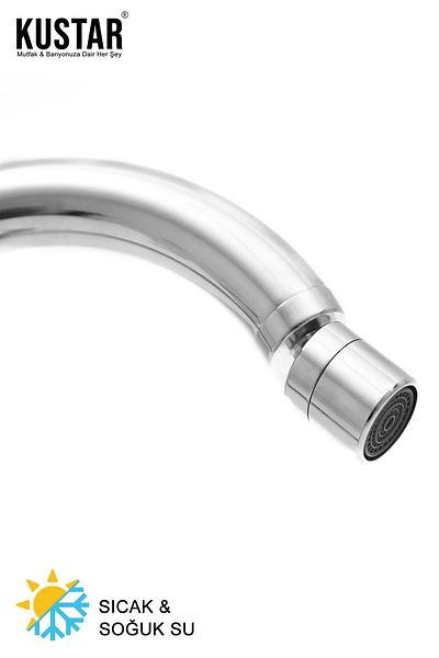 KUSTAR Chrome Mix - Kitchen Sink Faucet with Swan Spout and Movable Sprayer