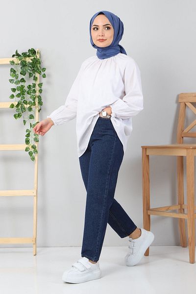 Modamihram Boyfriend-Jeans in Übergröße in Dunkelblau
