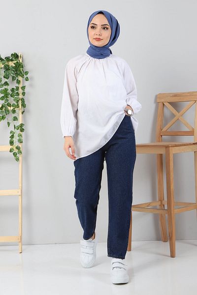 Modamihram Boyfriend-Jeans in Übergröße in Dunkelblau