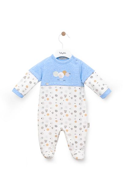 Babydola Unisex Cotton Double Color Printed Jumpsuit with Booties