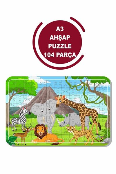 LİPYOS Sevimli Hayvanlar A3 104 Parça Puzzle, Oyuncak, Yapboz