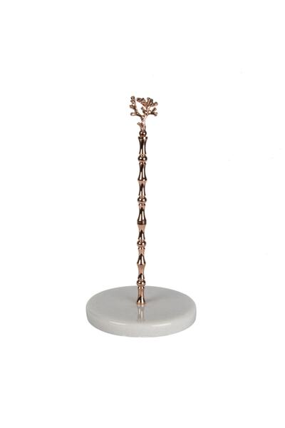 marandmore Θήκη για πετσέτα από λευκό μάρμαρο με φιγούρα κοραλλιού - ροζ χρυσό