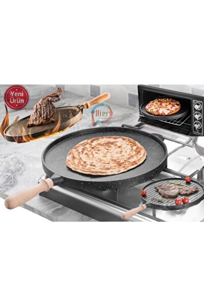 Hier Gözleme Tavası Çift Taraflı Döküm Tava Granit Kaplama