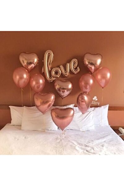 Ekin Süs مجموعة بالونات الحب الوردية المكونة من 6 قلوب