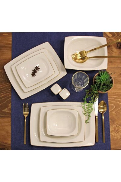 Porland Altın Yaldız 57 Parça 12 Kişilik Yemek Takımı